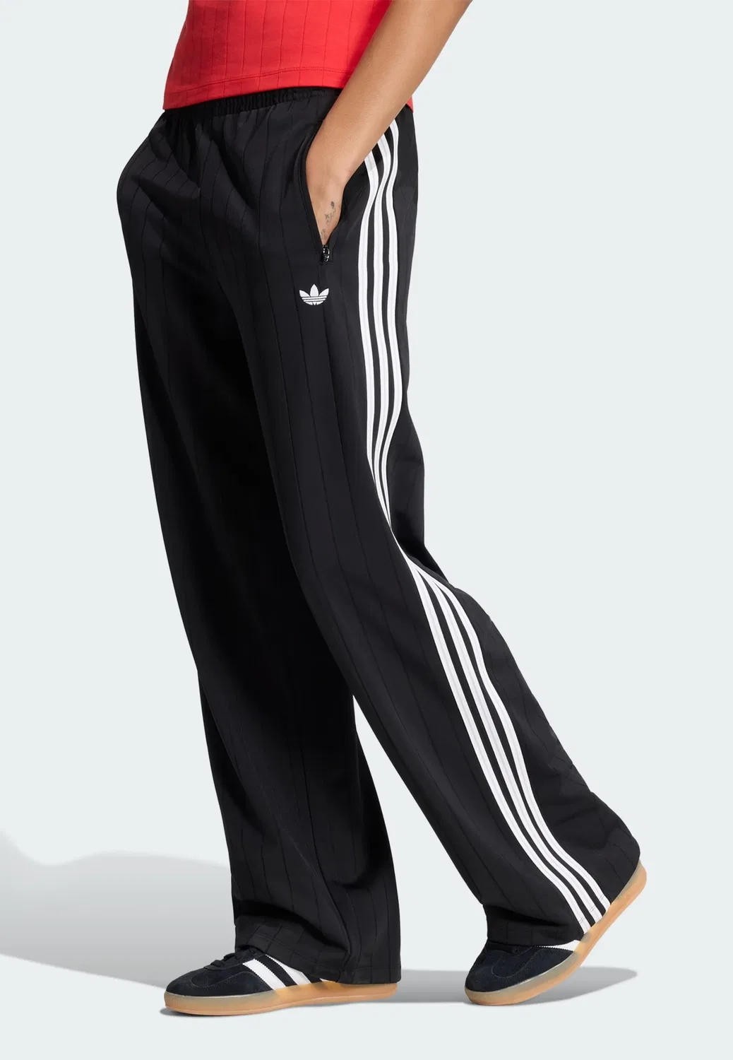 Брюки Adidas Originals свободного кроя Firebird черного цвета — фото 2