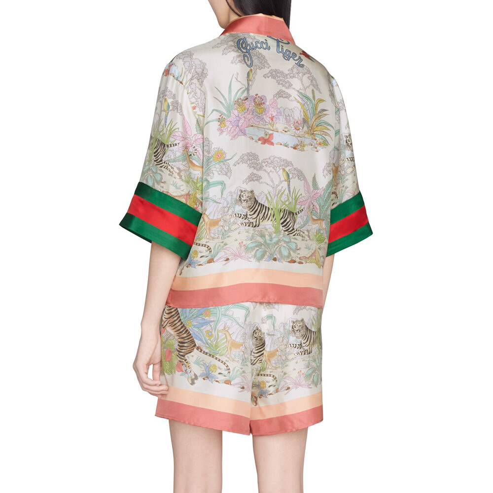 Рубашка женская Gucci Классическая, Премиальный бренд, Белый — фото 3