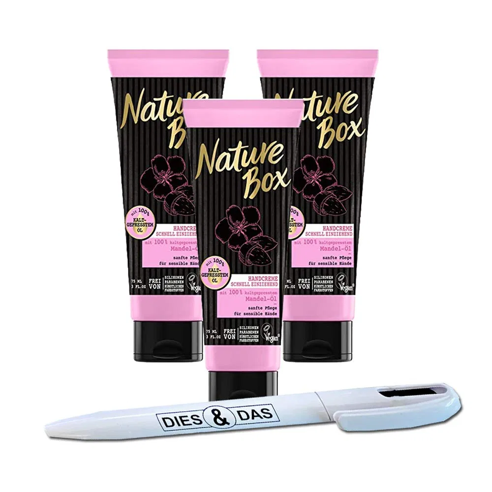 Набор из 3 кремов для рук Nature Box с миндальным маслом S&H