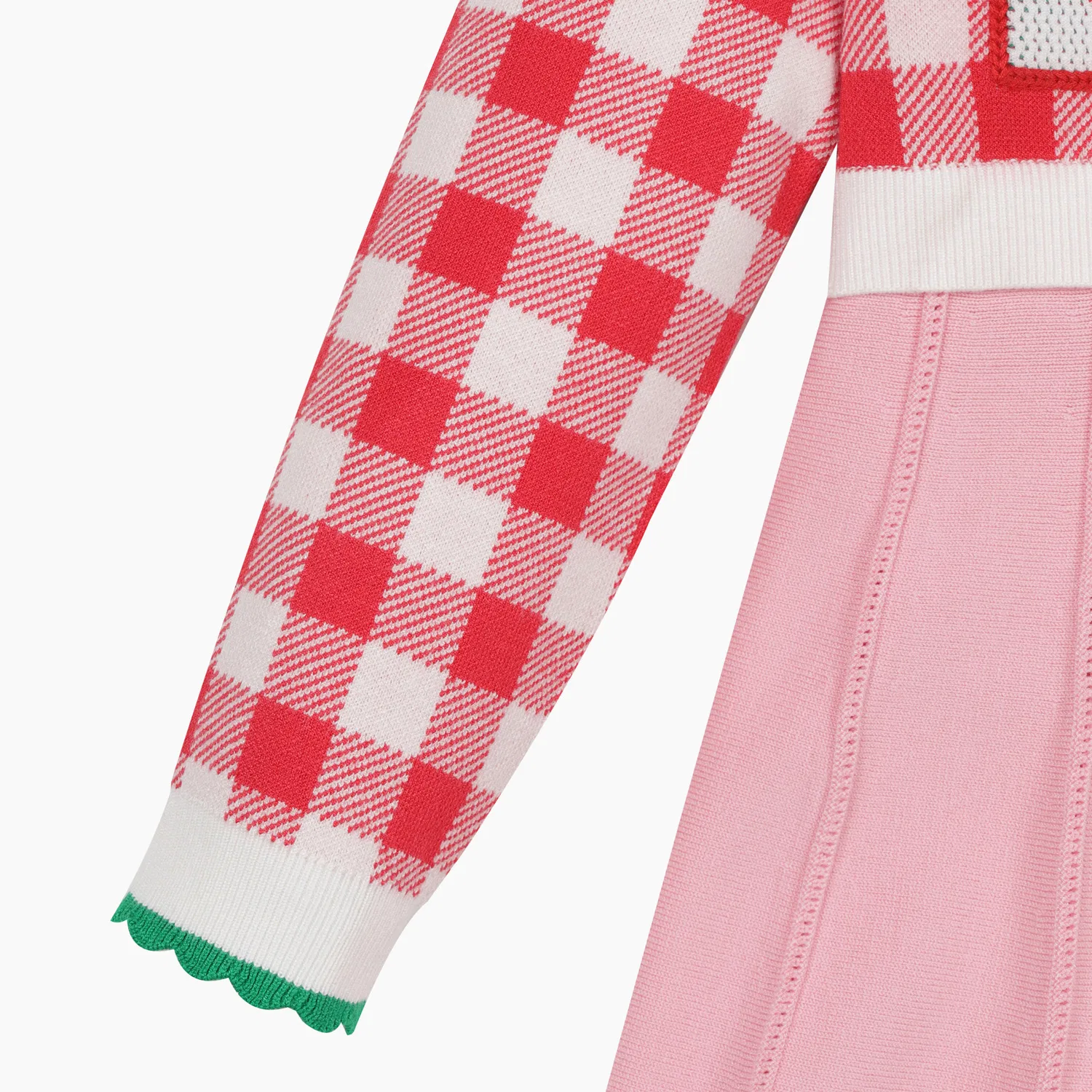 Детское красное вязаное платье с ягодным принтом от Benetton Kids — фото 4