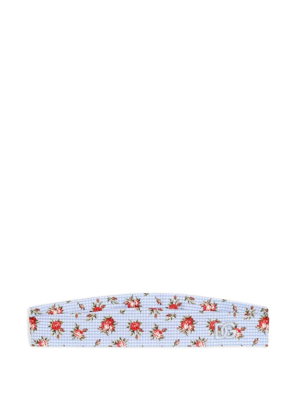 Повязка на голову с цветочным клетчатым узором Dolce & Gabbana Kids, синий