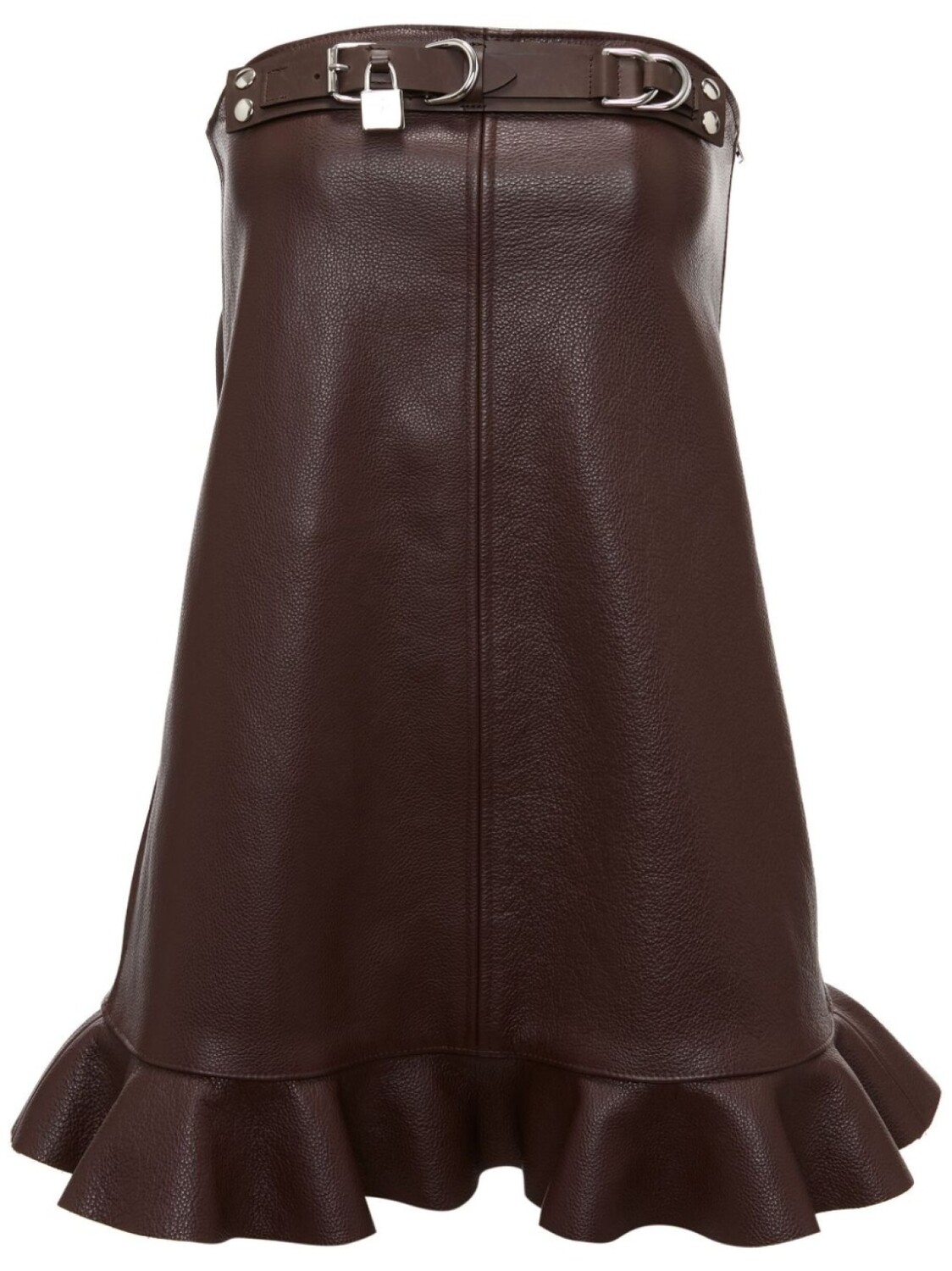 

Кожаное платье мини JW Anderson, коричневый