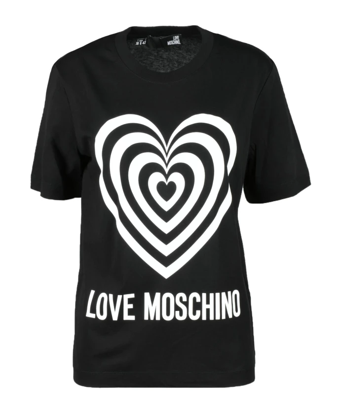 

Хлопковая футболка стильного дизайна. Love Moschino, черный