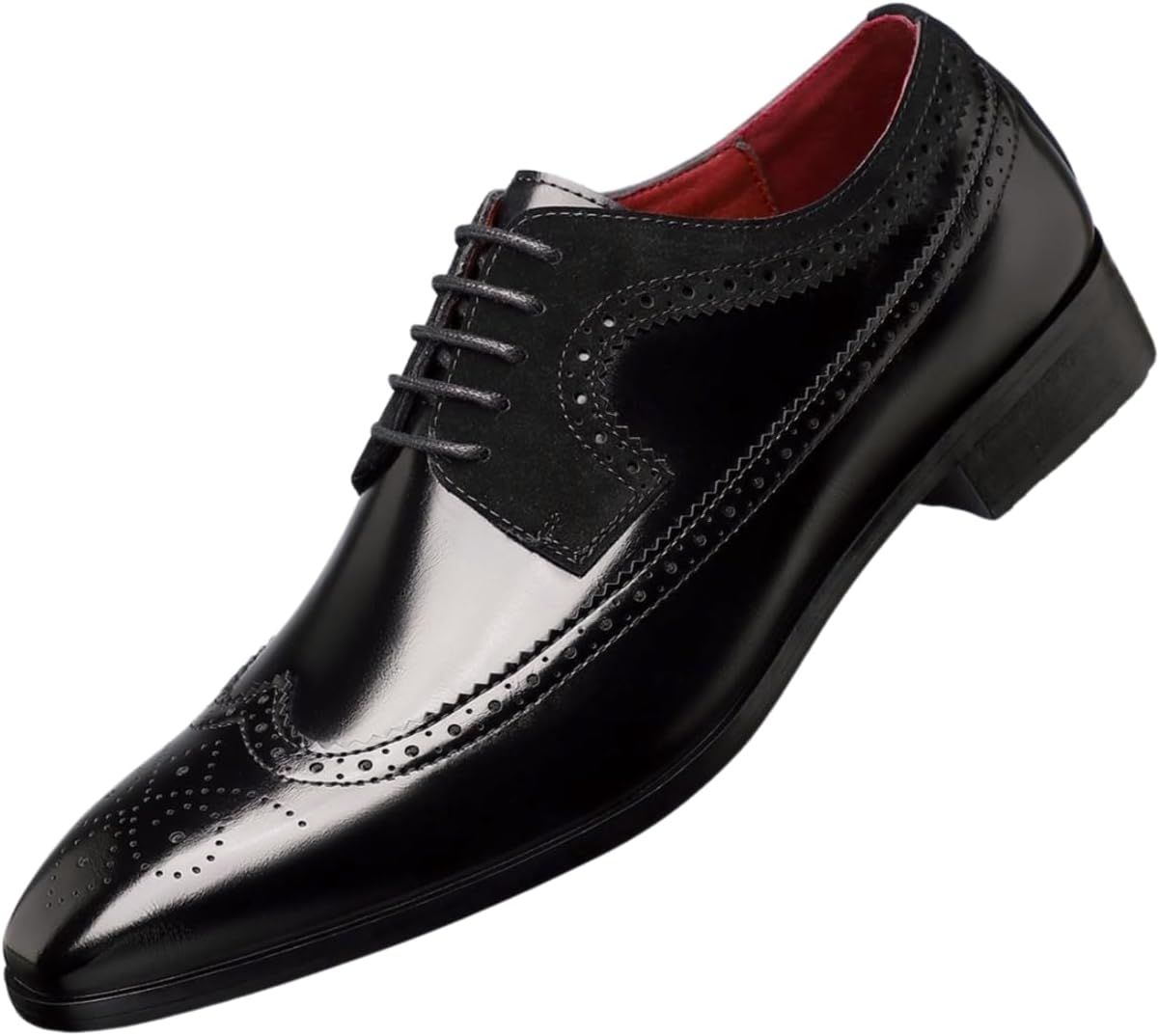 

Мужские дерби Santimon с брогированием, комфортные классические кожаные оксфорды с шнуровкой и крыловидной носочной частью, черный