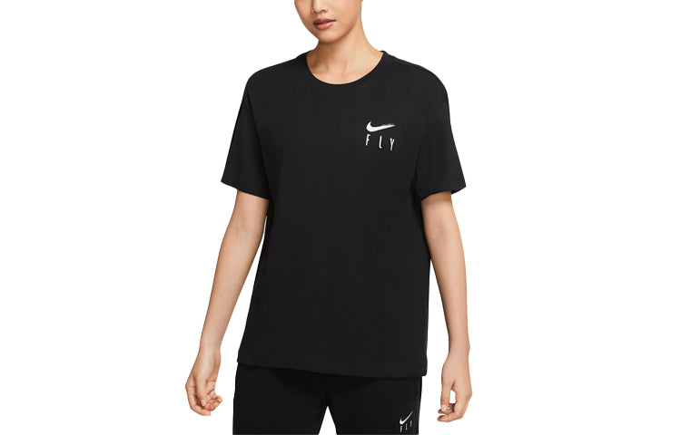 Футболка (WMNS) Nike Fly Logo Printing Sports Basketball Short Sleeve Black T-Shirt DB6193-010 — фото 2