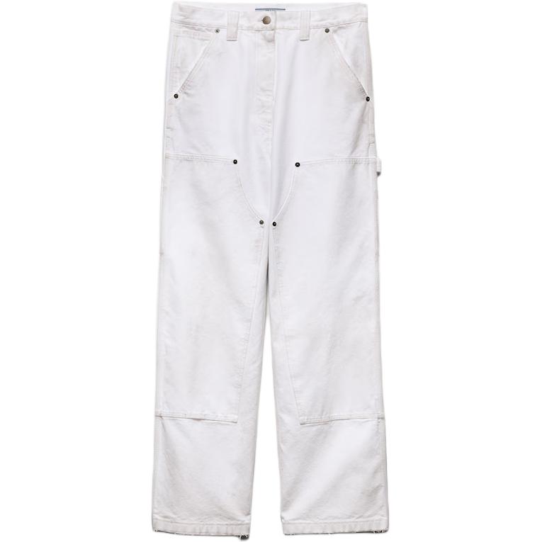 

Хлопковые брюки PRADA, белый