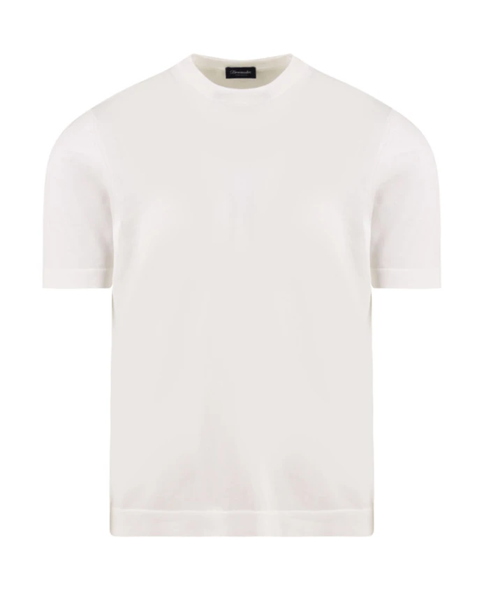 

Белая матовая футболка для мужчин Drumohr, бежевый, Белый, Белая матовая футболка для мужчин Drumohr, бежевый