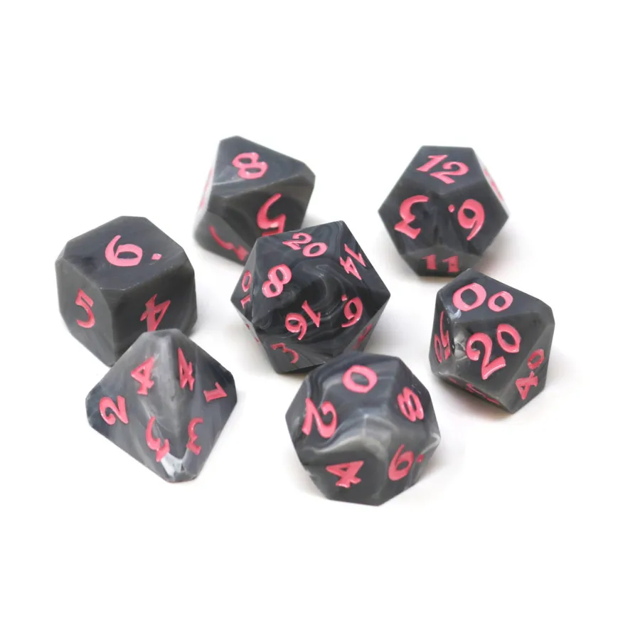 

Набор Poly Set — Avalore Talisman Ash с бледно-розовым (7), Polymer Poly Sets (Die Hard Dice)