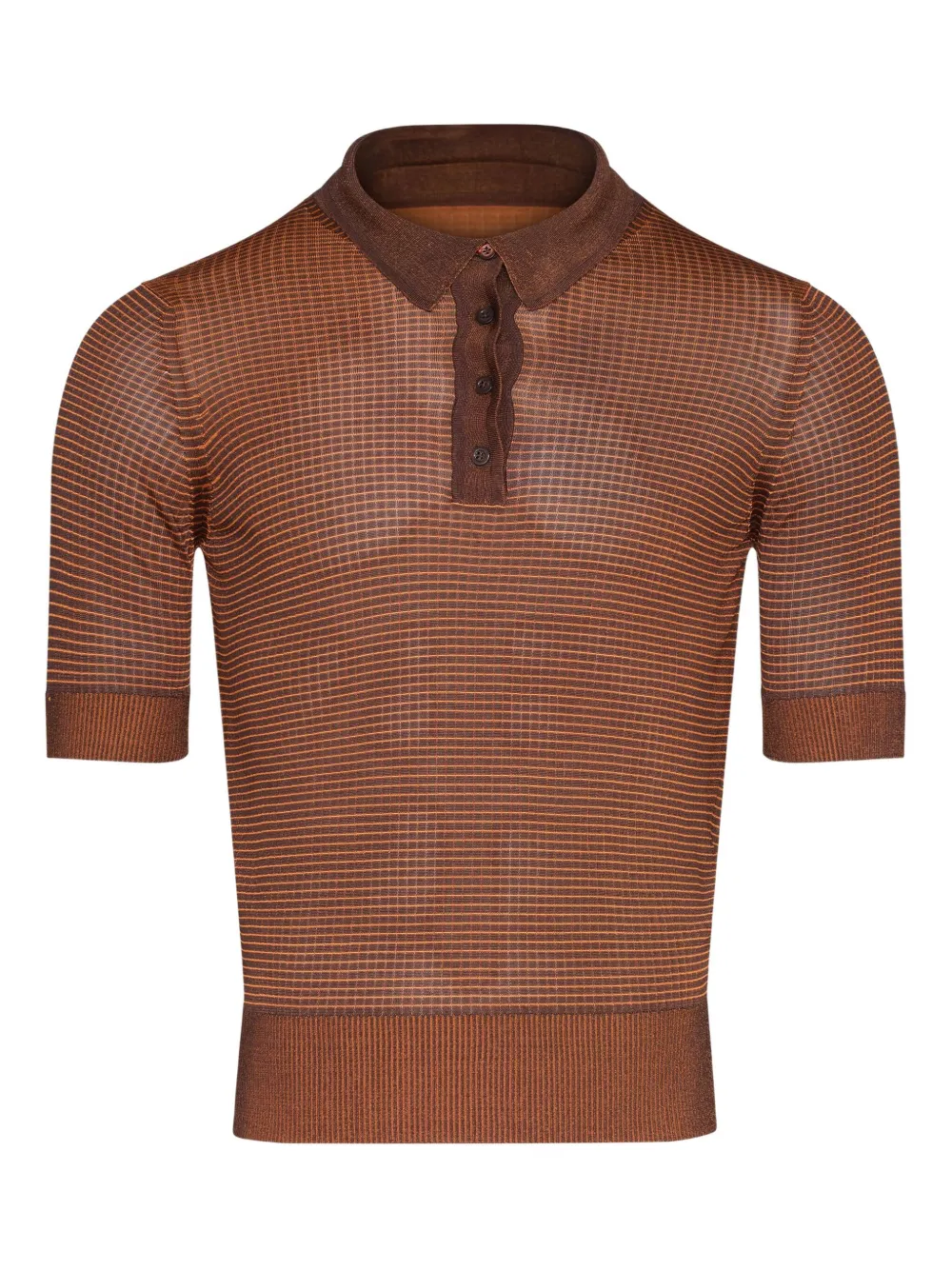 

Рубашка поло в полоску Maison Margiela, коричневый