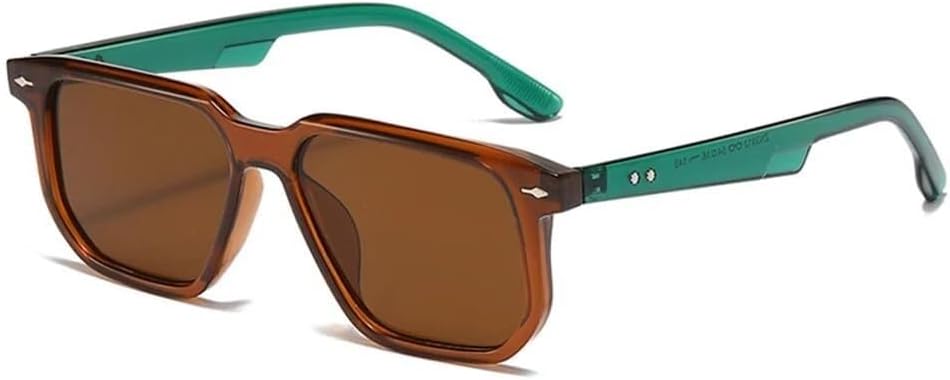 

Солнцезащитные очки конфетных цветов для женщин и мужчин с заклепками, защита от УФ-излучения UV400, для занятий спортом на открытом воздухе, бега и езды на велосипеде Generic, Brown Green Tea