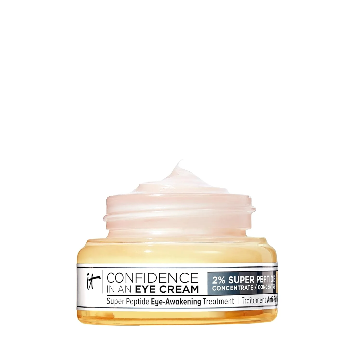IT Cosmetics Confidence in an Eye Cream - антивозрастной пептидный крем для век против темных кругов и морщин, легкое увлажнение на 48 часов, 2% концентрат суперпептидов, выравнивает и осветляет кожу под глазами, для всех типов кожи 14,8 мл