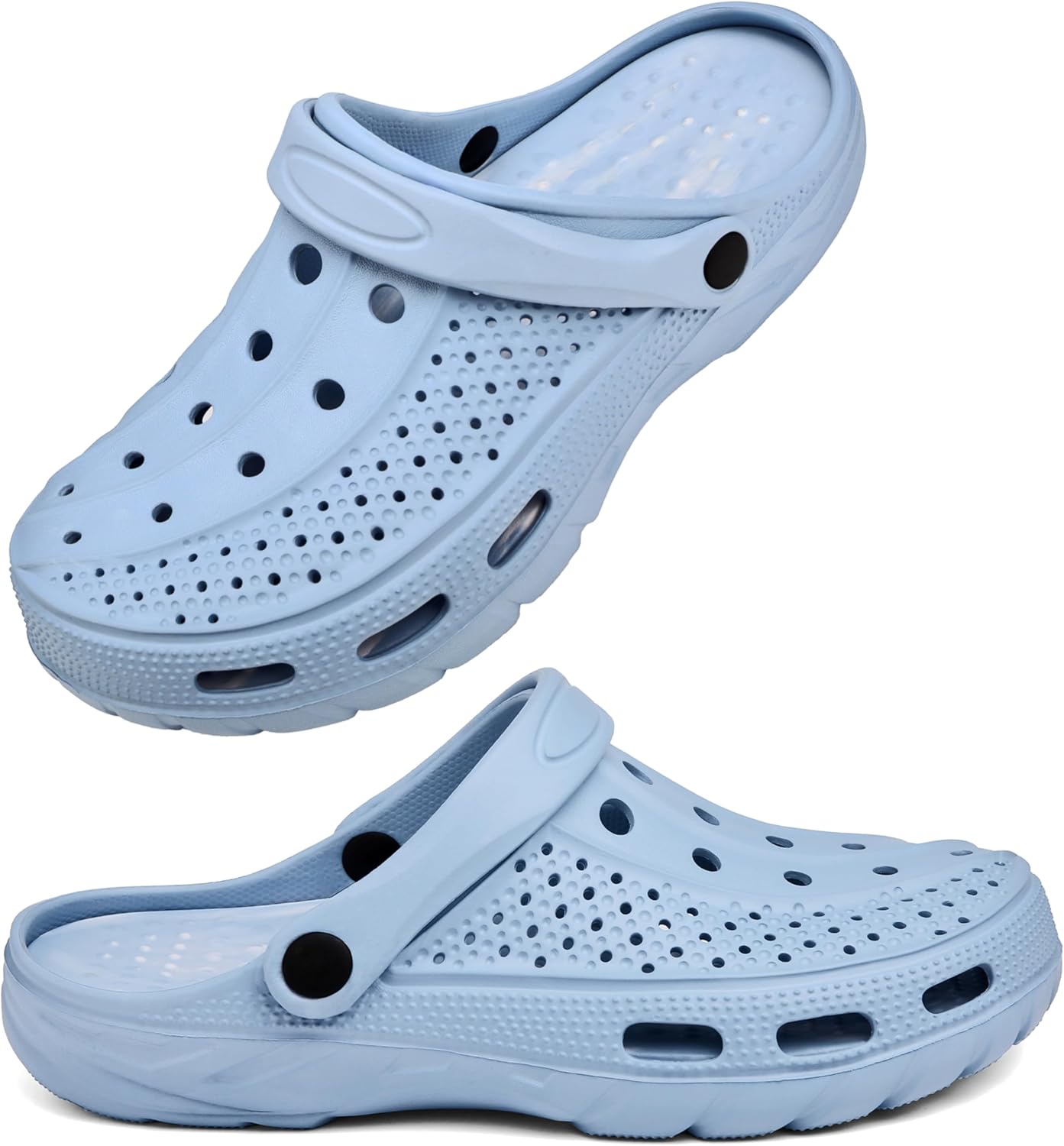 

Женские и мужские ортопедические сабо с поддержкой свода стопы, садовые туфли, сандалии, тапочки с стельками при плантарном фасциите Inminpin, светло-голубой