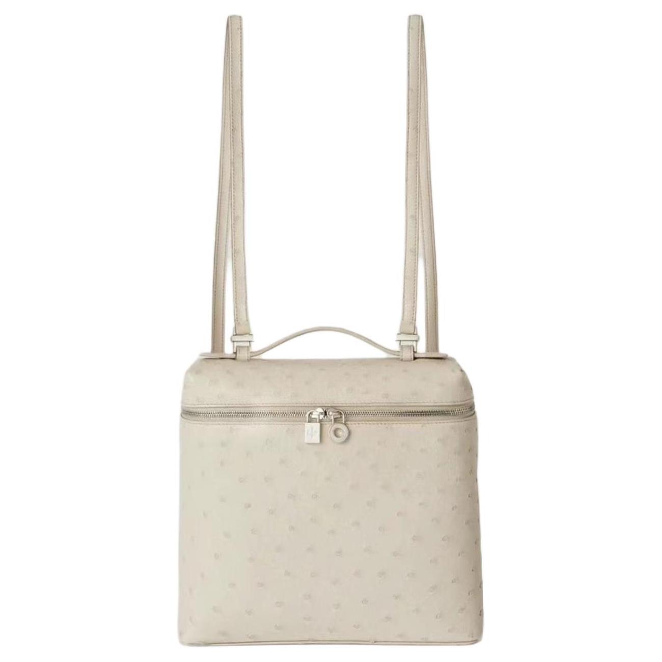 

Рюкзак ExtraPocket из кожи страуса женский цвет Inca Stone Loro Piana