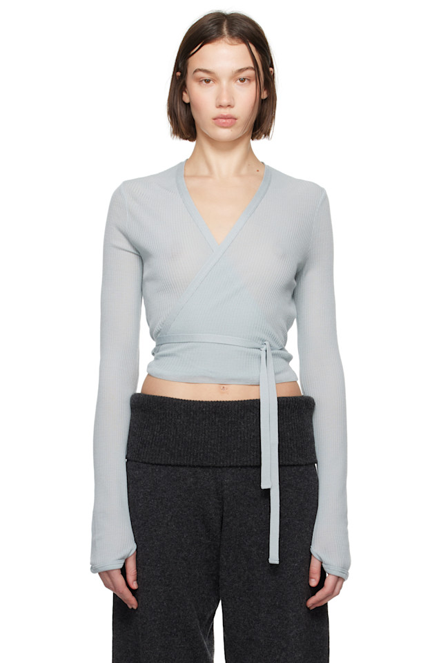 

Кардиган с запахом Lemaire, синий