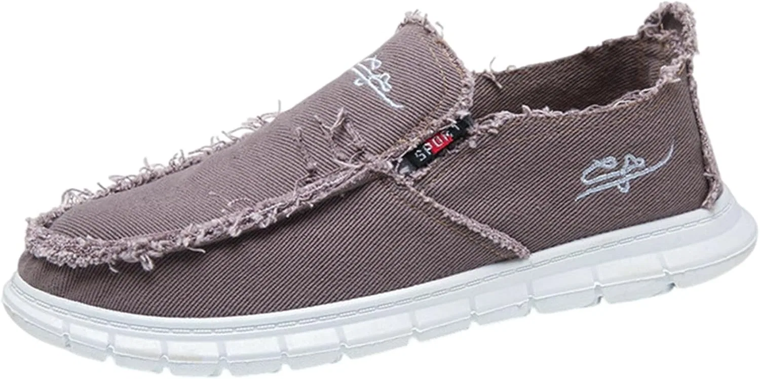 Мужские лоферы на каждый день, широкие, Casual Canvas, Boat Shoes, фиолетово-серый SywzX&xfybz
