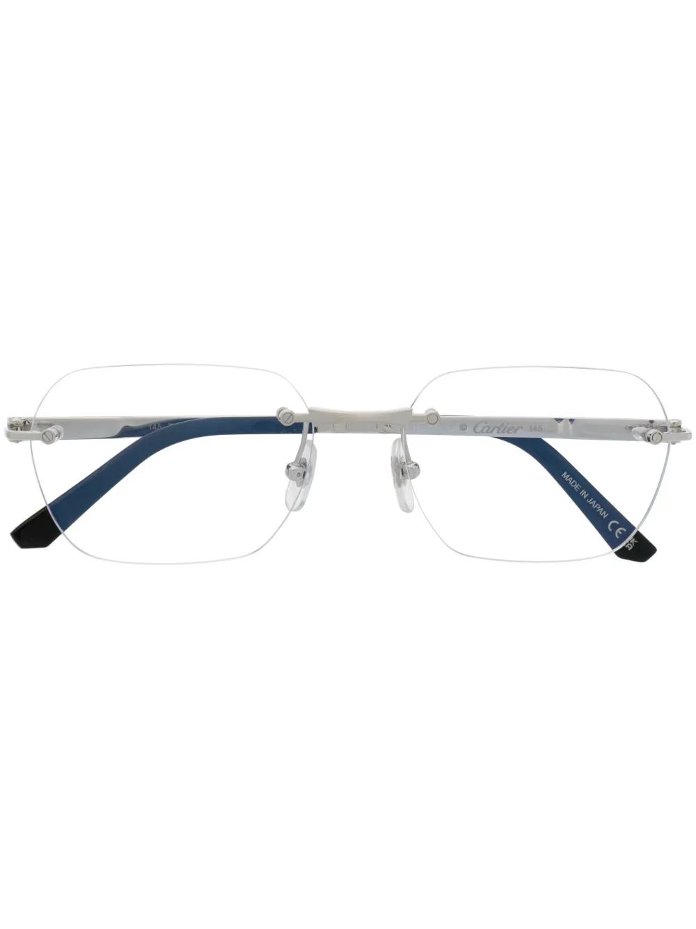 

Очки в безободковой оправе с логотипом Cartier Eyewear, серебяный