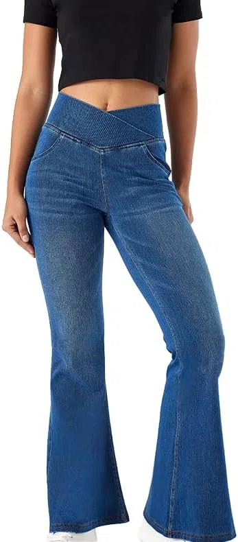 Джинсы с усами, Yoga Pocket, Medium Blue