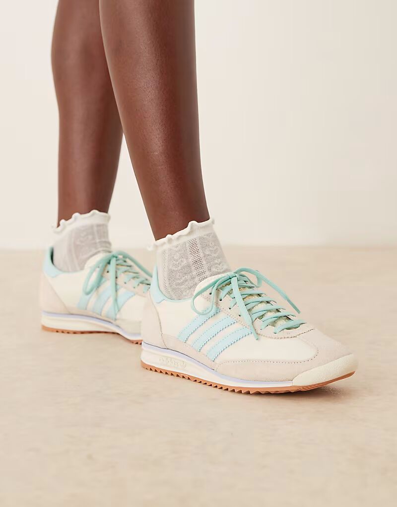 Кроссовки Adidas Originals SL 72 OG в кремово-белом и синем цветах