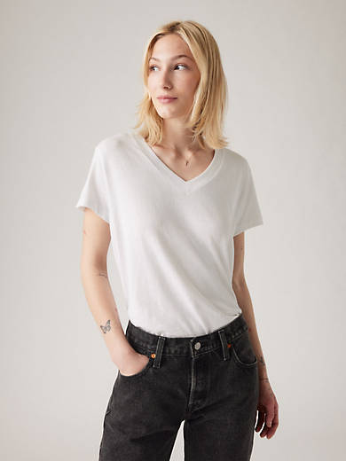 

Футболка свободного кроя с V-образным вырезом Levi's, цвет White