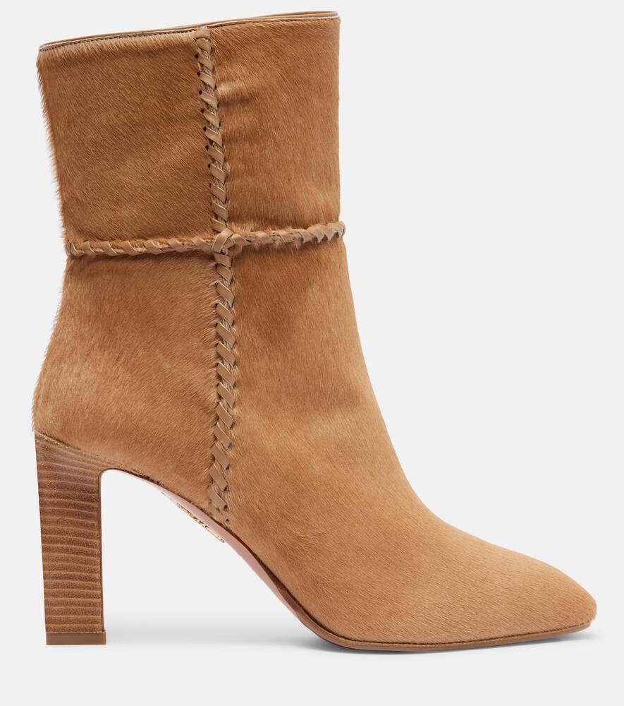 Ботфорты Indy 85 из телячьей кожи Aquazzura, Camel — фото 4