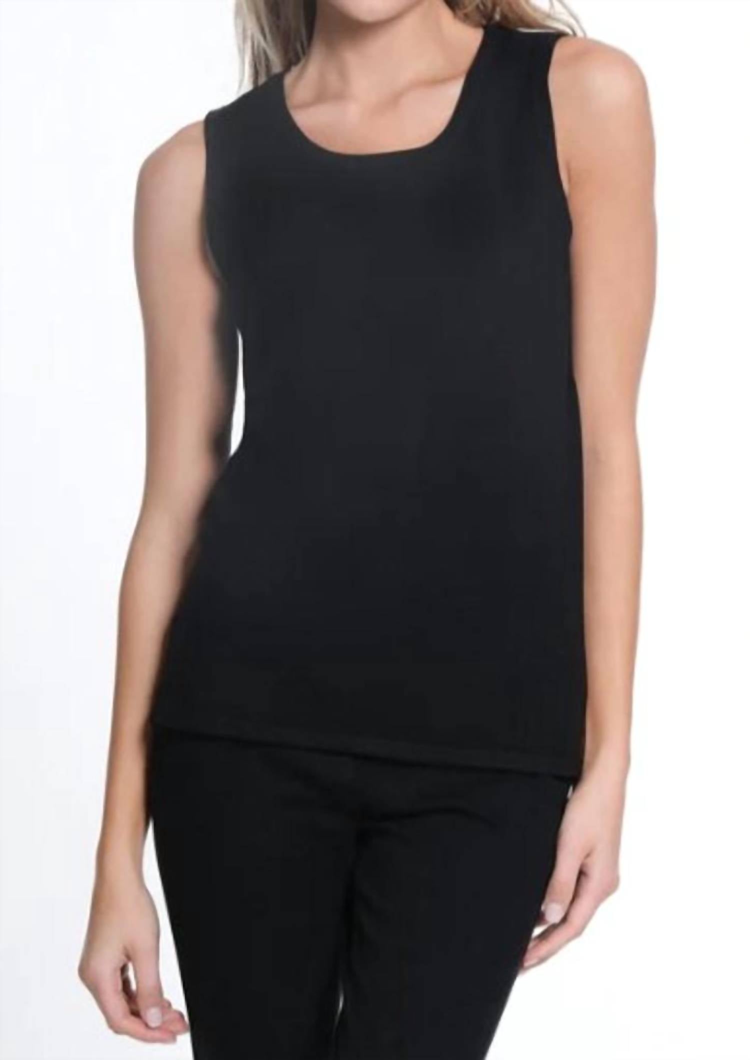 

Майка с вырезом Jewel Neck черного цвета Multiples