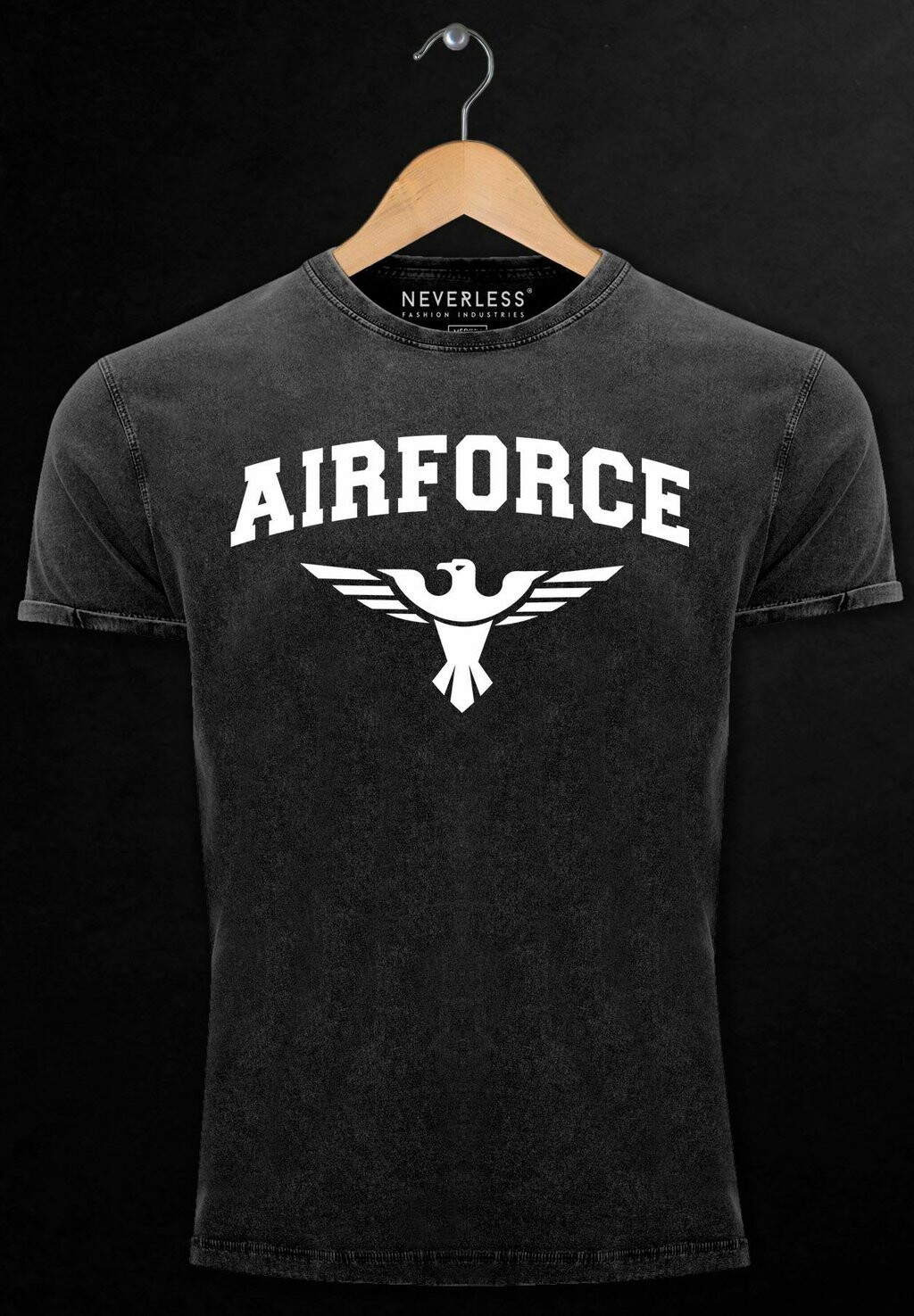 

Футболка с принтом VINTAGE AIRFORCE US ARMY ADLER MILITÄR Neverless, черный