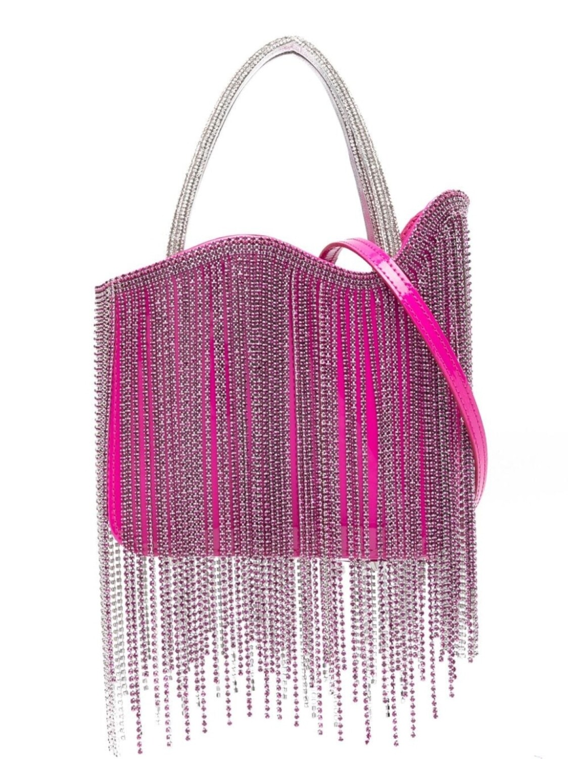 

Le Silla мини-сумка Ivy с бахромой из кристаллов, розовый