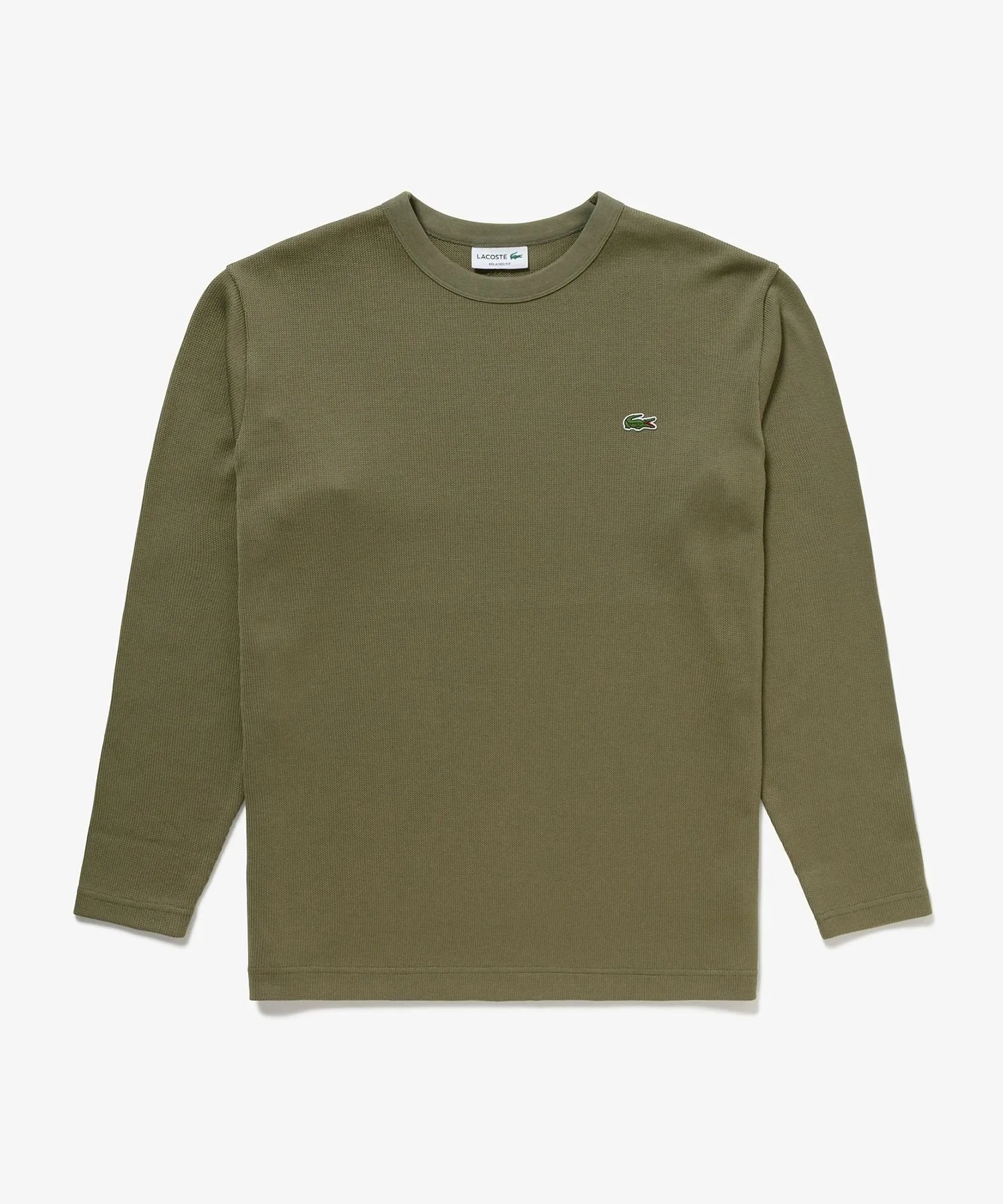 Футболка с длинным рукавом из плотного трикотажа LACOSTE, Olive — фото 4