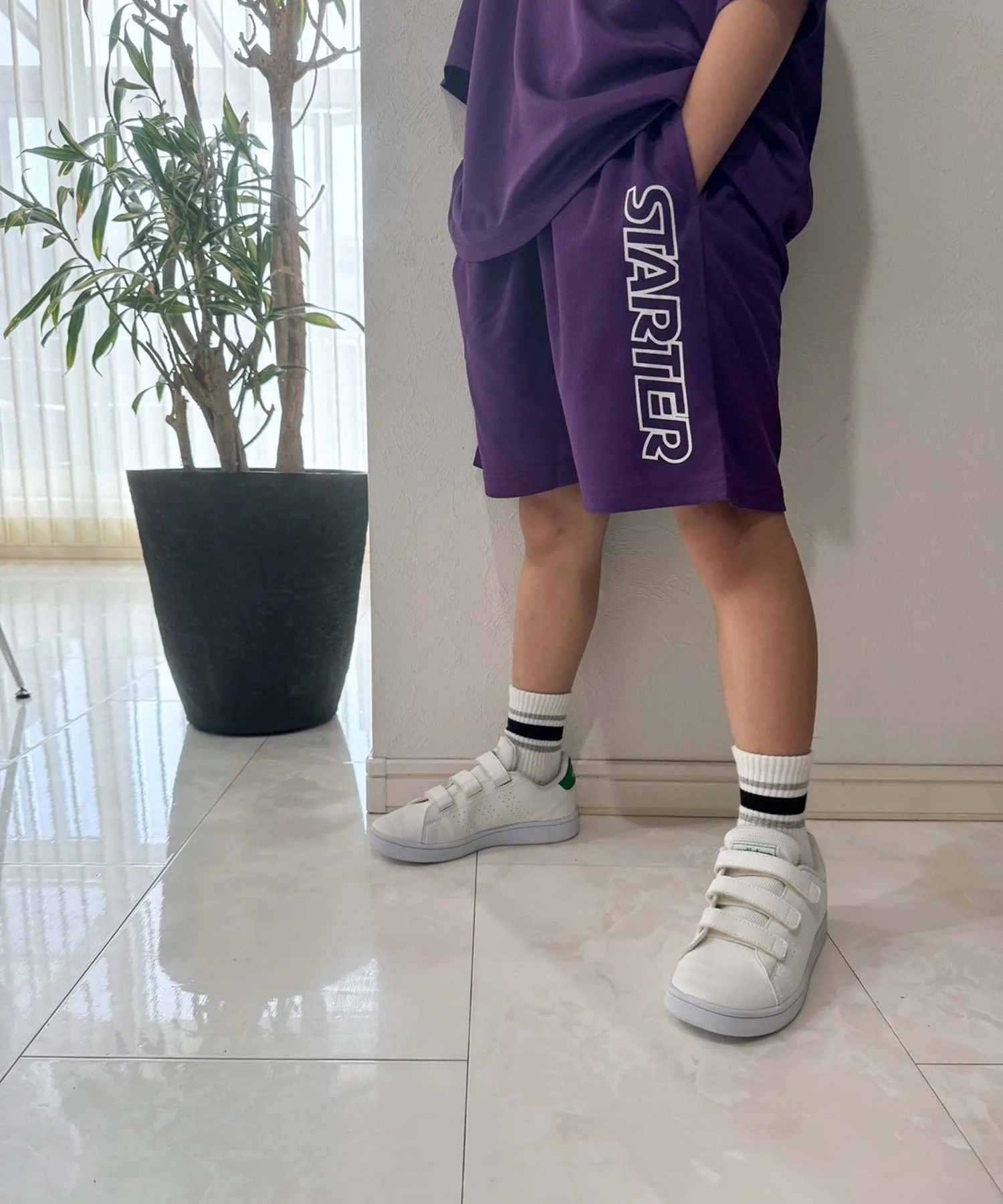 Детские шорты из дышащего материала STARTER DRY MESH HALF PANTS фиолетовые