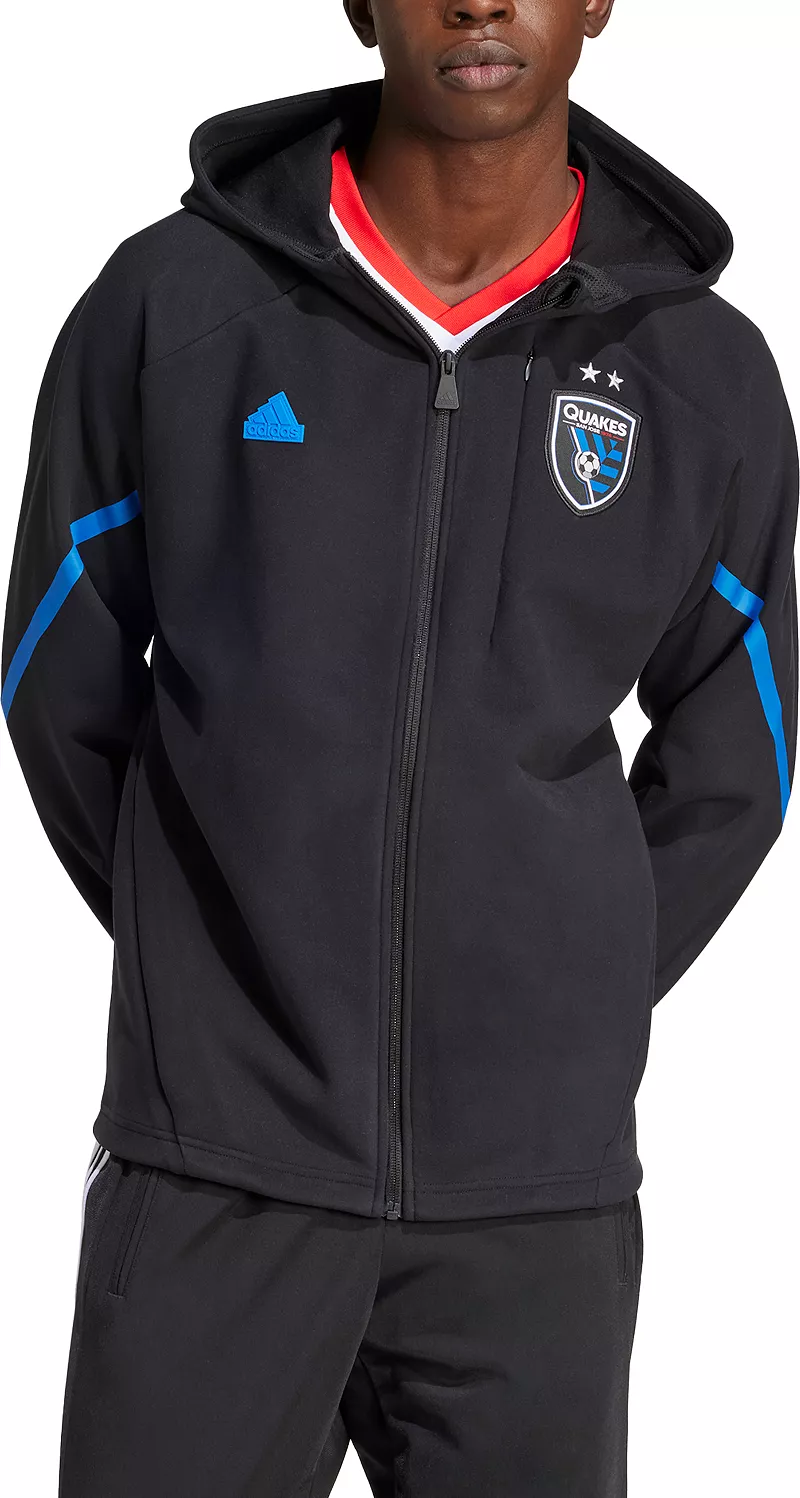 

Черная куртка Prematch Anthem Adidas Adult San Jose Earthquakes 2024