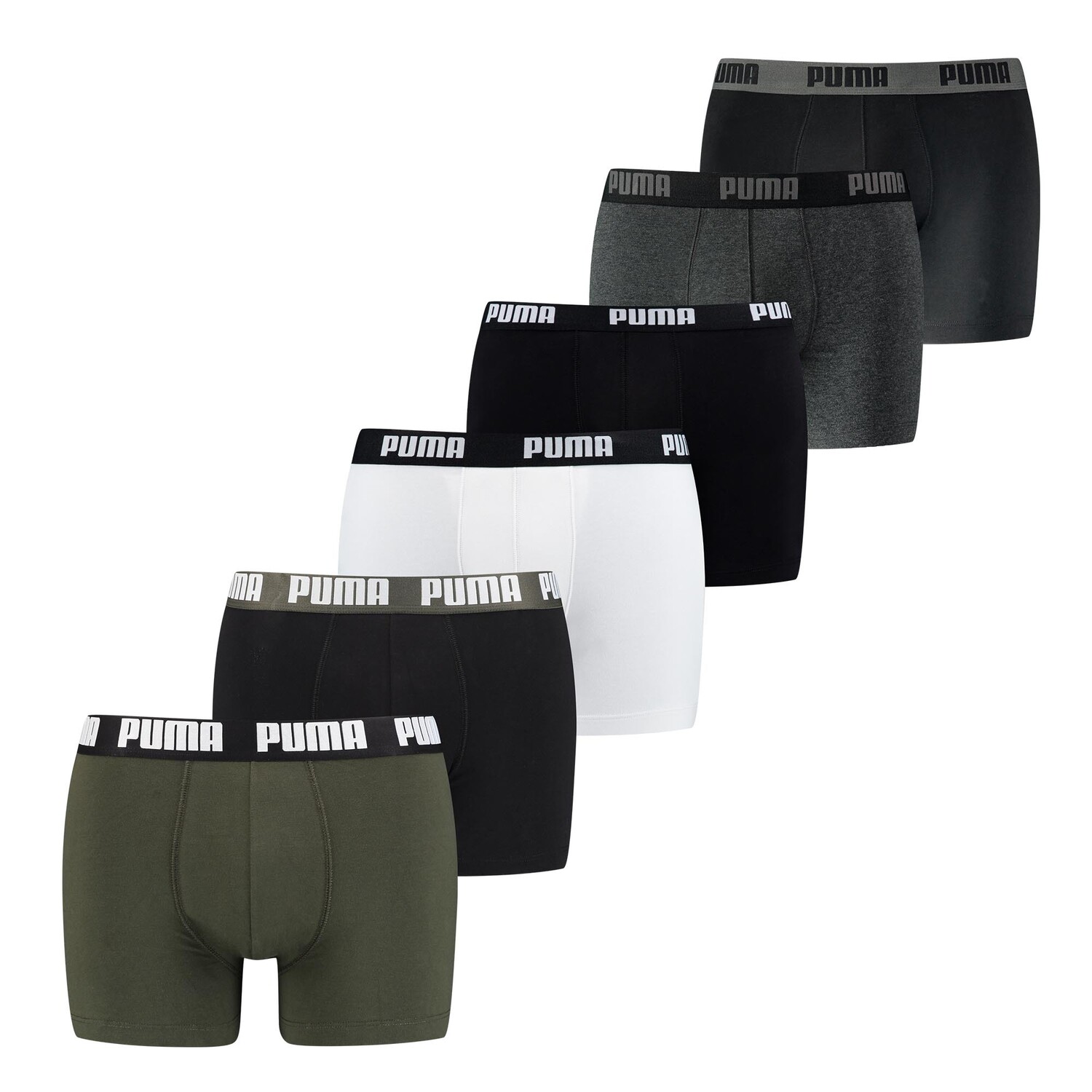 

Боксеры Puma Boxershort 6 шт, цвет Grün/Schwarz/WeißGrau