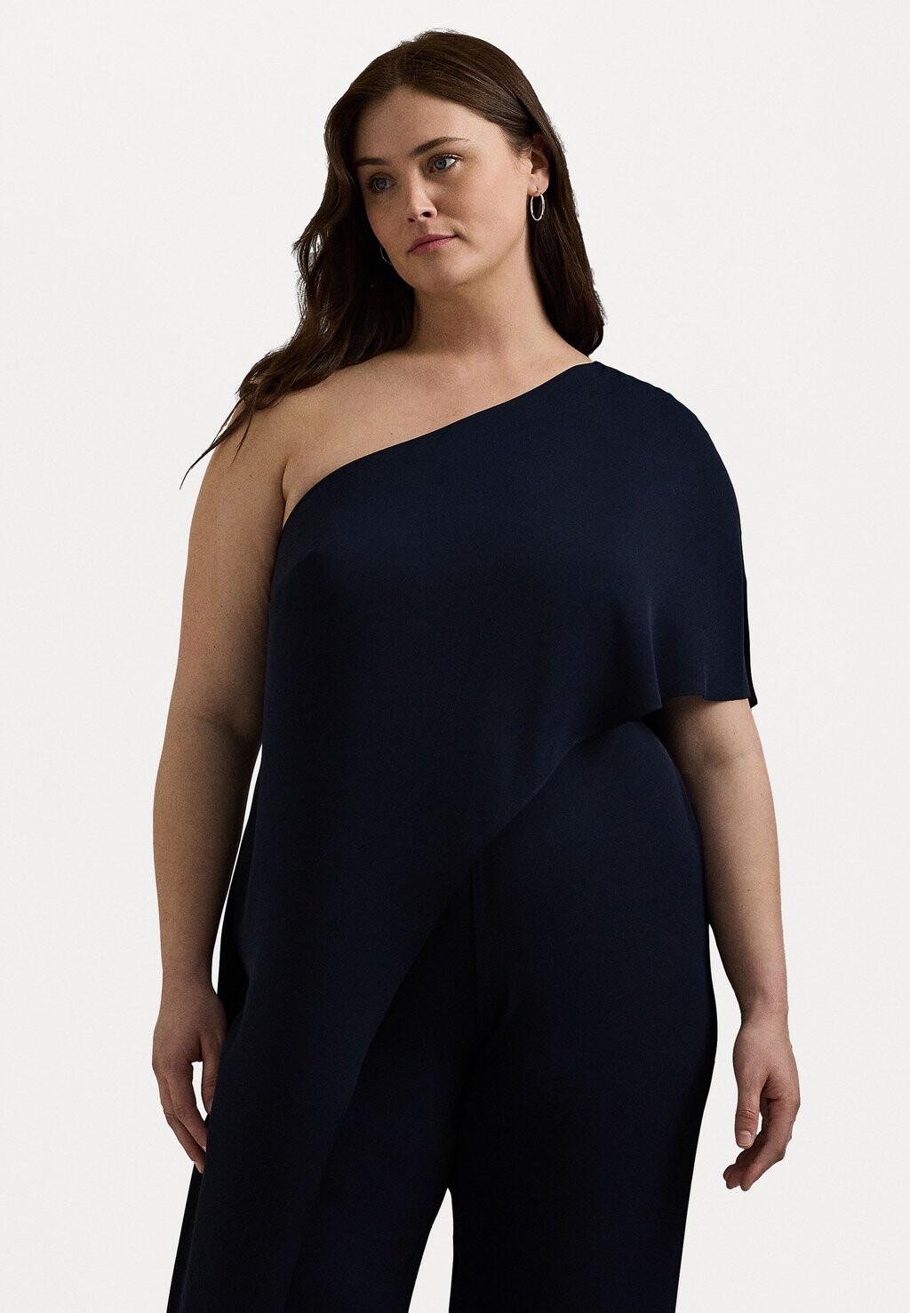 

Комбинезон CAPE GEORGETTE ONE-SHOULDER JUMPSUIT Ralph Lauren, темно-синий