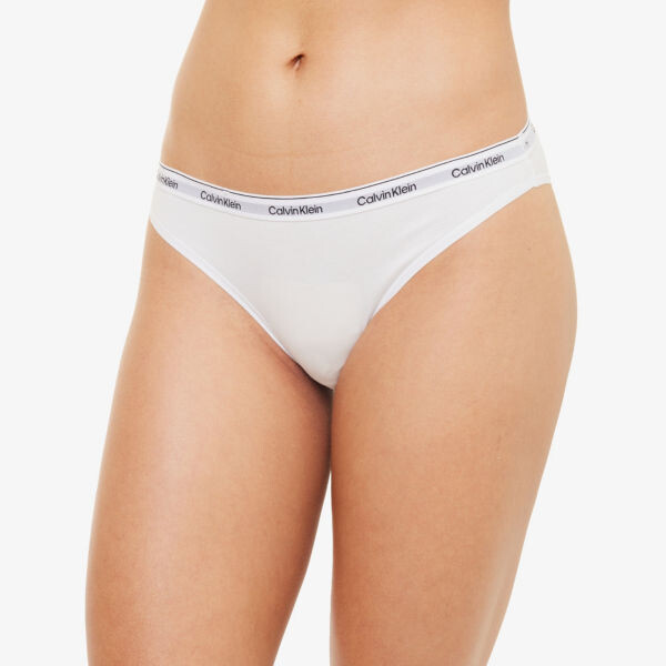 Современные трусы из эластичного хлопка с фирменным поясом Calvin Klein, белый — фото 3