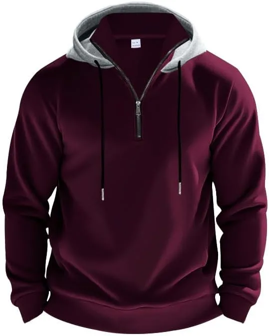 

Куртка-толстовка Quarter Zip с капюшоном для мужчин, Casual, Loose XDFVC