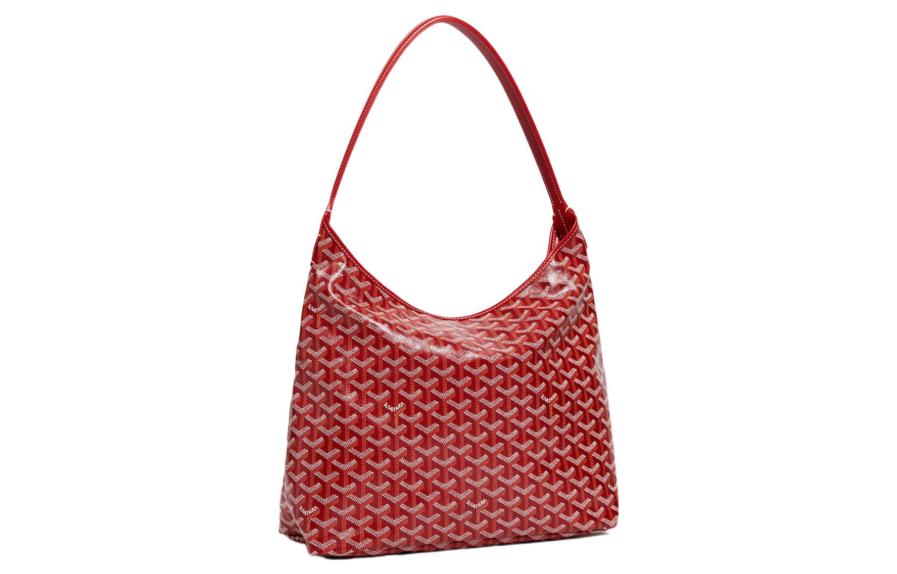 

GOYARD Женская сумка-хобо Bohème из холста и кожи, комбинированная, красная