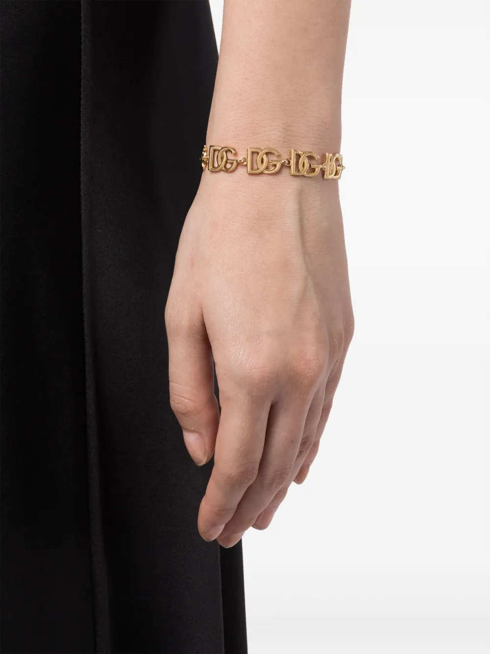 Глянцевый браслет с логотипом DOLCE & GABBANA, золотой — фото 2