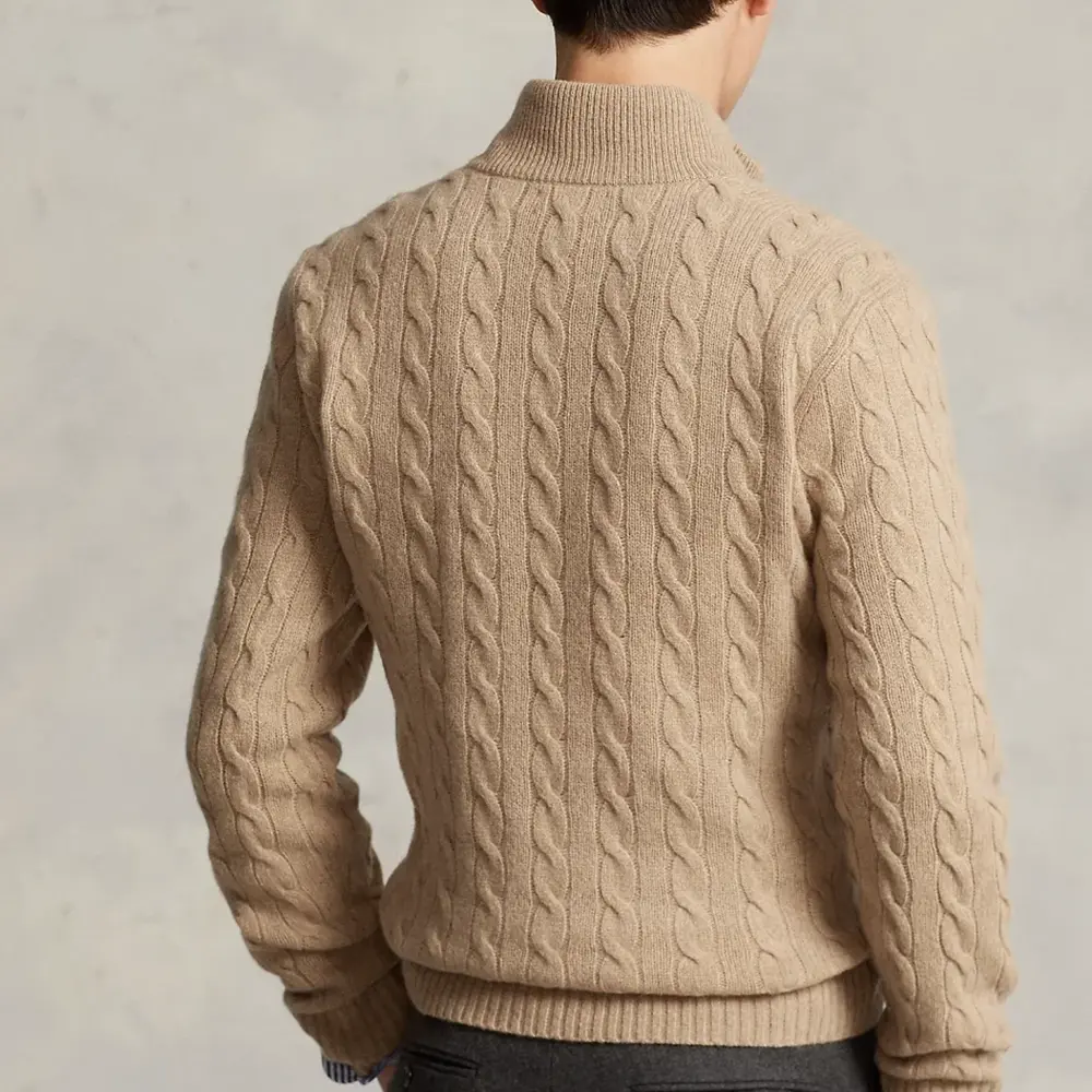 Кашемировый свитер поло Cable Knit Ralph Lauren, верблюжий — фото 4