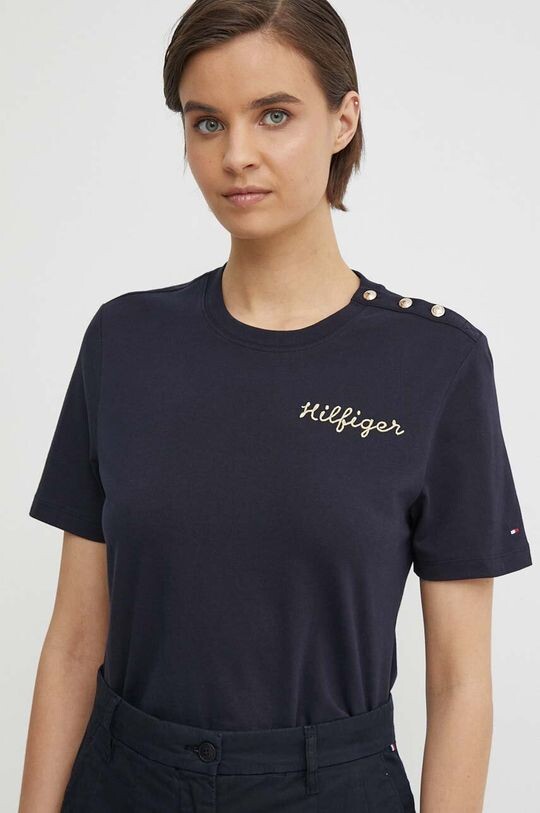

Хлопковая футболка Tommy Hilfiger, темно-синий