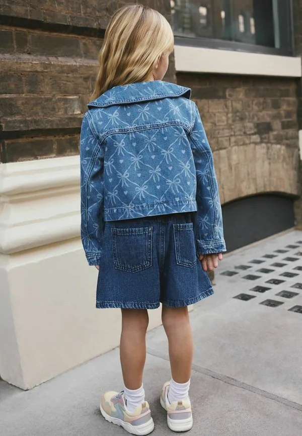Куртка прямого кроя с принтом в виде банта. Next, Denim — фото 3
