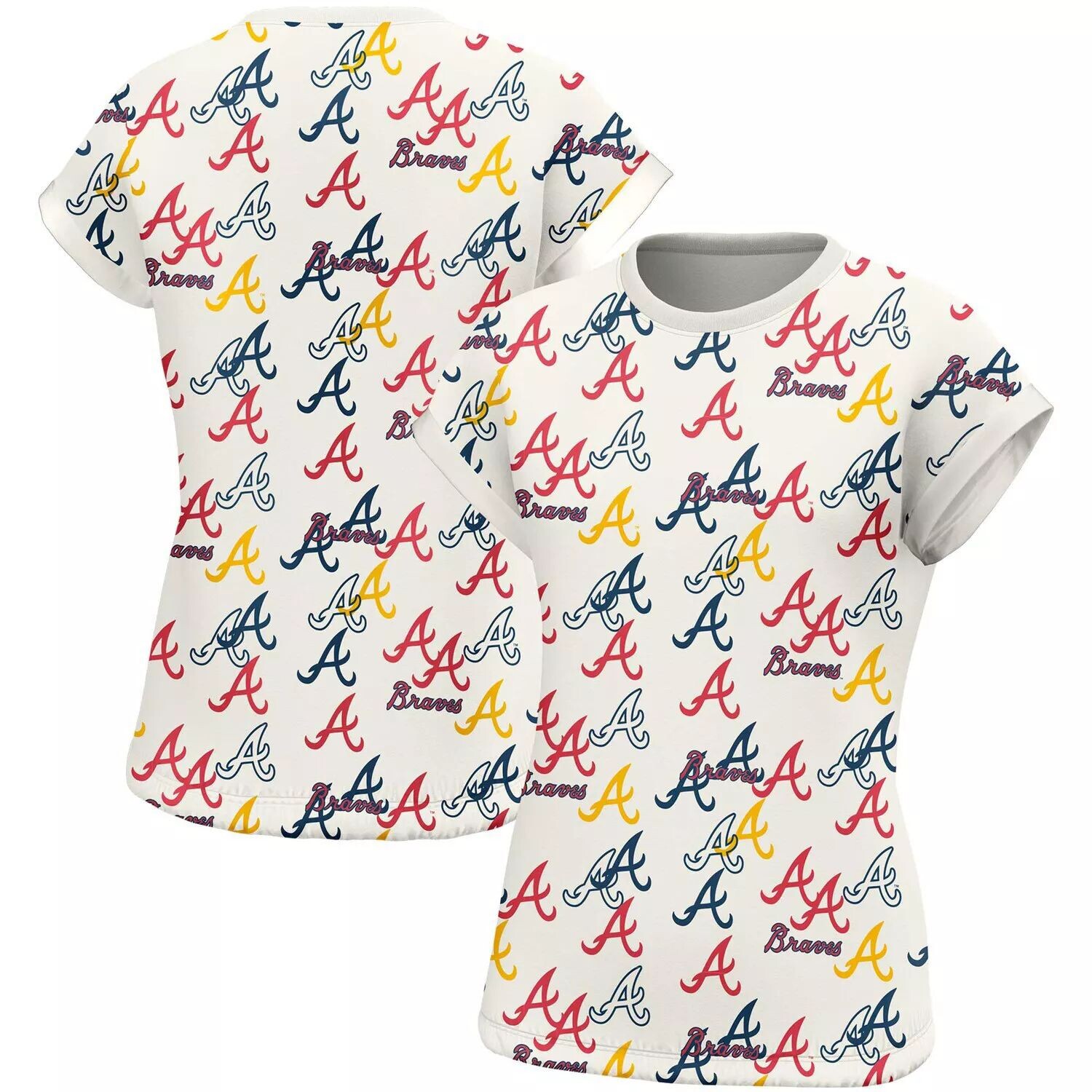 

Женская футболка Lusso White Atlanta Braves Madge Dolman Tri-Blend