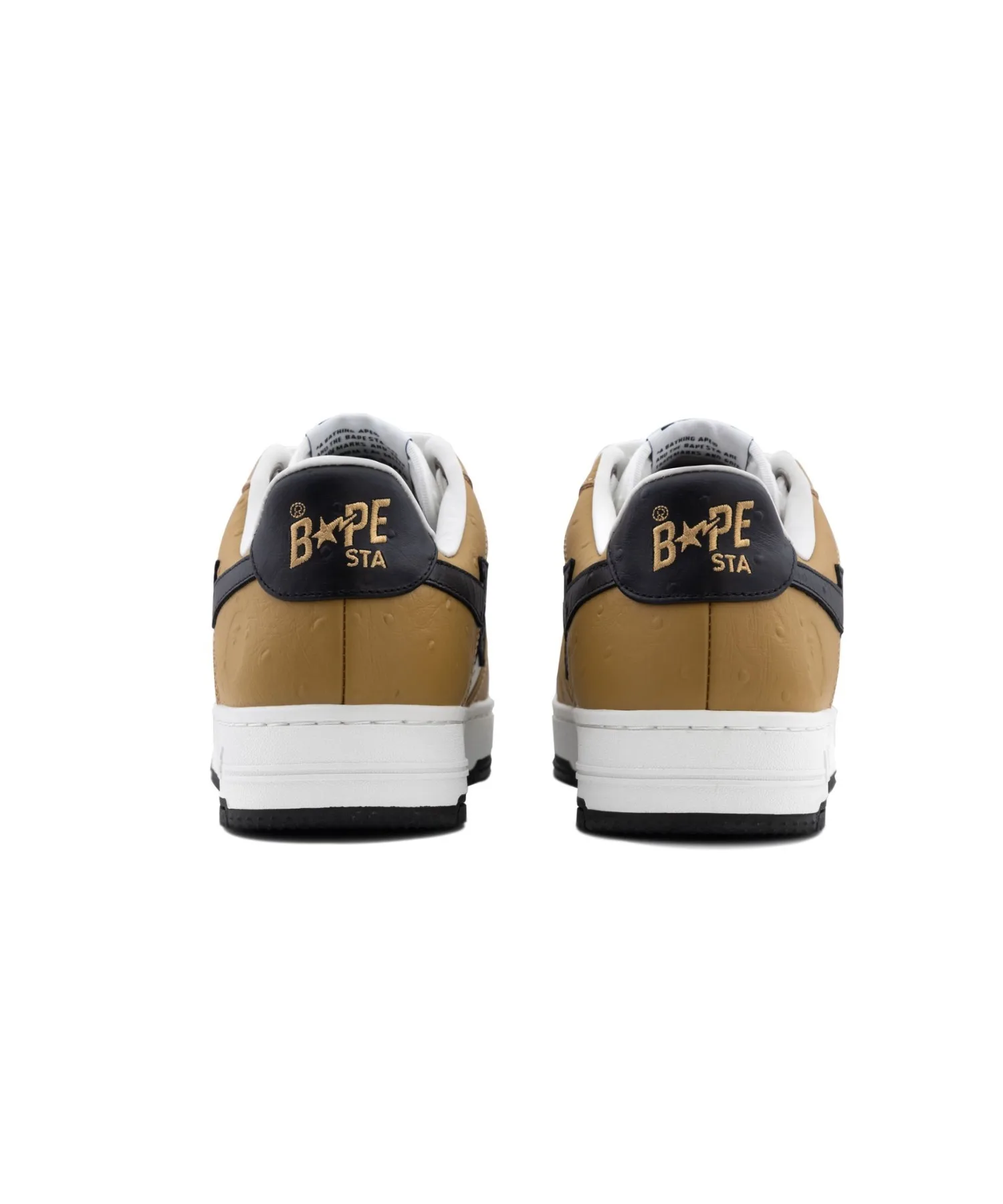 Мужские кроссовки из телячьей кожи с крокодиловым узором BAPE STA #3 A BATHING APE коричневые — фото 4