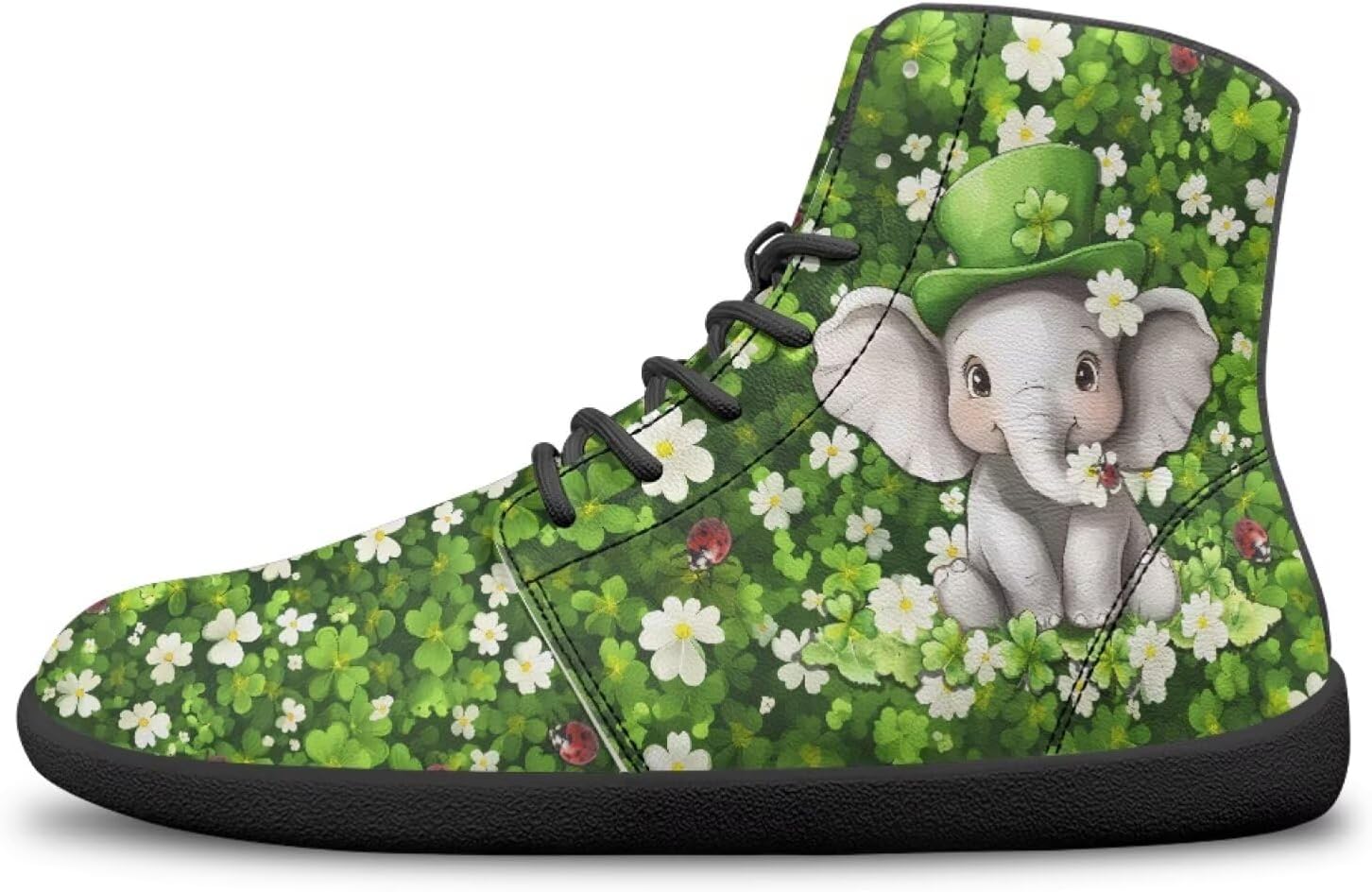 

Кроссовки ко Дню Святого Патрика для женщин и мужчин, высокие, минималистичные, спортивные тренажеры Bychecar, Elephant