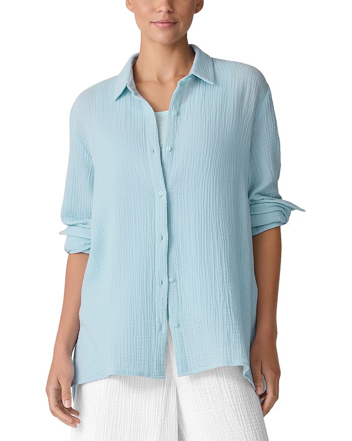

Классическая рубашка с отложным воротником Easy Shirt Eileen Fisher, синий