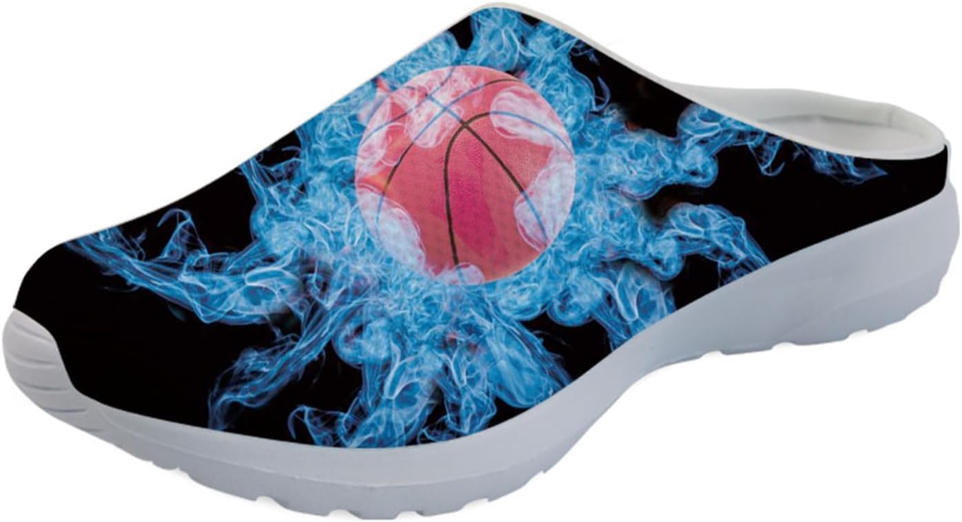 

GLENLCWE Blue Dolphin Butterfly Мужские садовые сабо, женские слоги с мягкой сеткой Mules Сандалии для ходьбы Легкая обувь для медсестры, синий