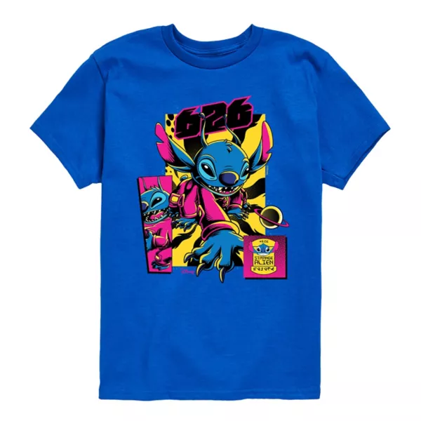 

Футболка для мальчиков 8-20 лет Lilo & Stitch 626 с комиксовым принтом Disney, синий