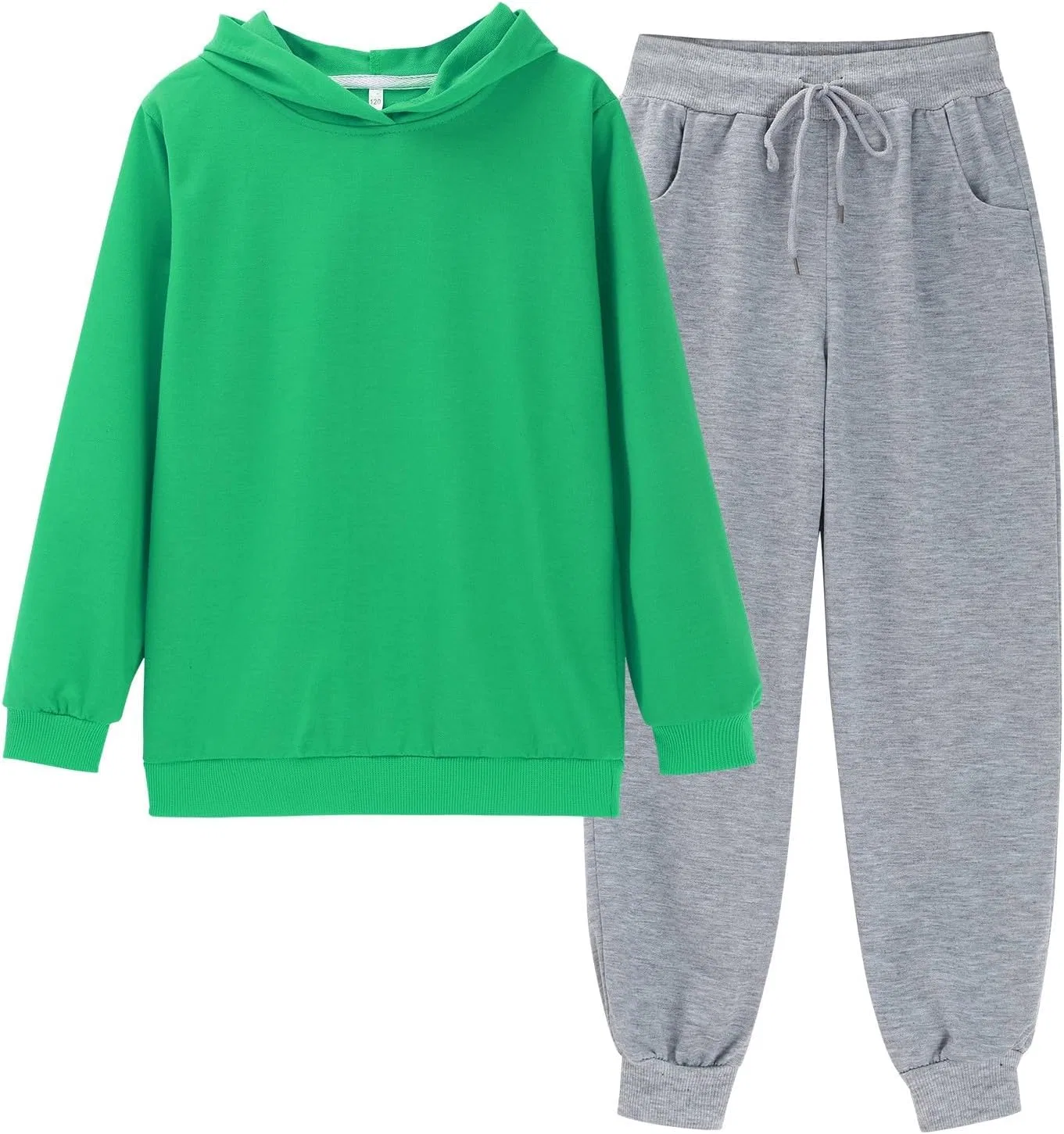 Спортивный костюм для детей 2 предмета, хлопок, флис, Green