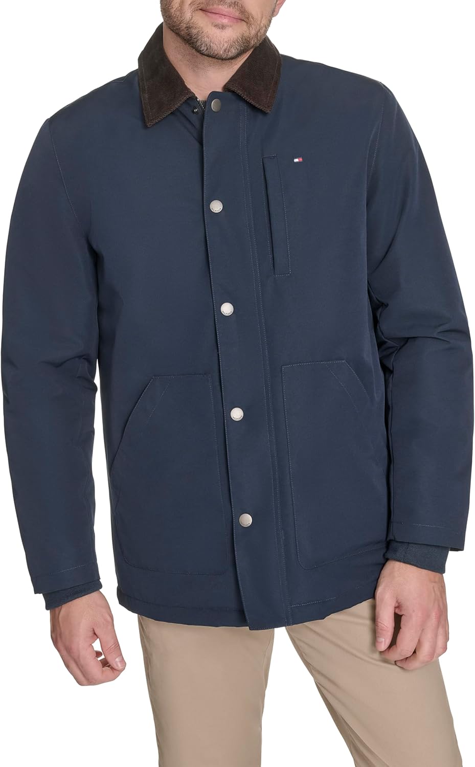Мужская куртка Tommy Hilfiger Barn с вельветовым воротником, Navy