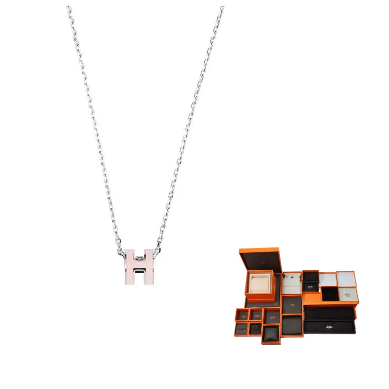 Миниатюрный кулон Pop H палладиевый оттенок HERMES
