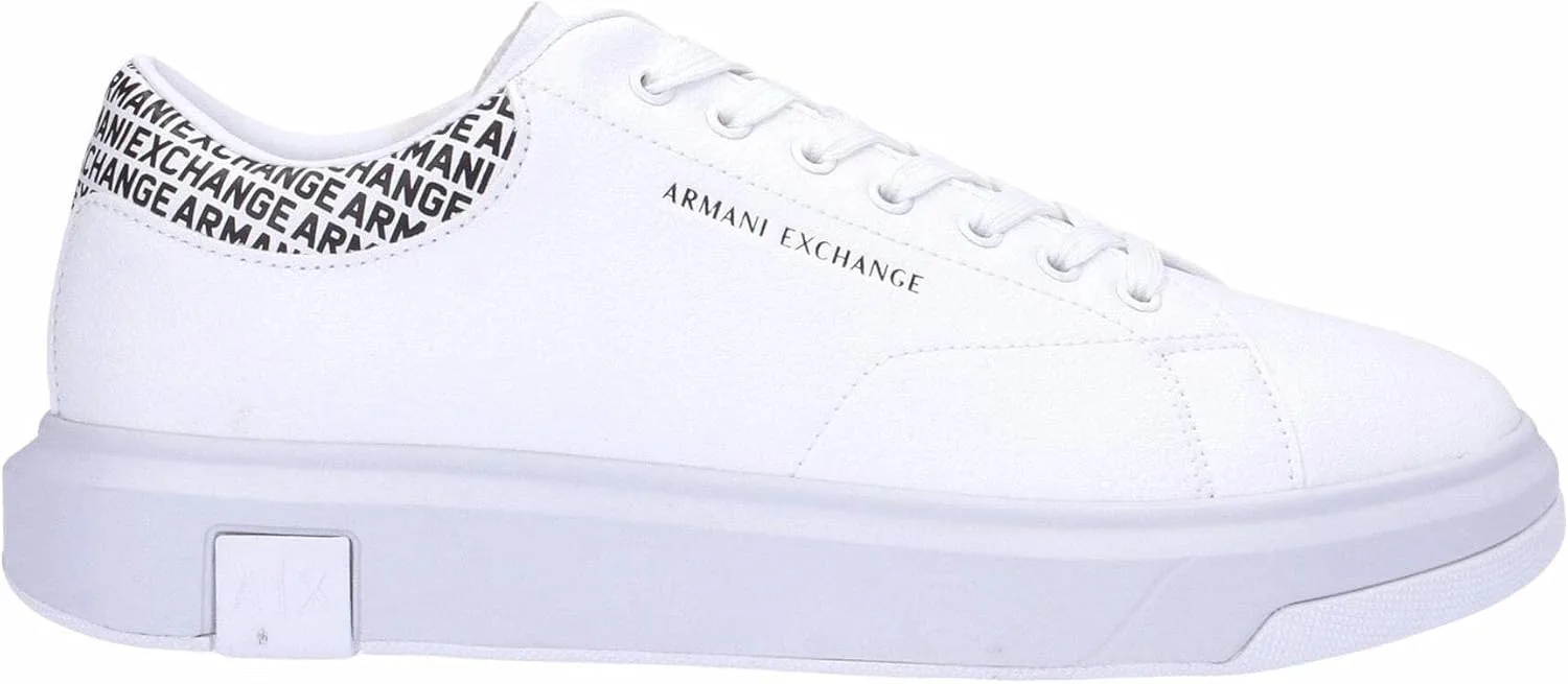 Мужские кроссовки Armani Exchange Xux123 из искусственной кожи на шнуровке, белый/черный