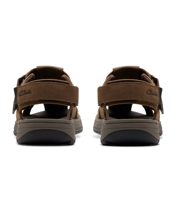 Коричневые мужские сандалии - широкая версия Clarks, коричневый — фото 4